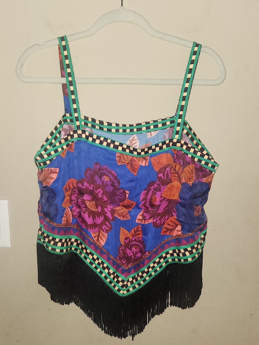Farm Rio Fringed Tank Top Size Large - Picture 8 of 16